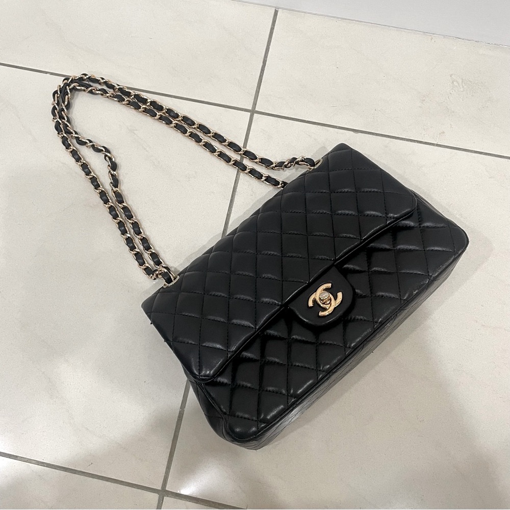 Chanel black bag classic